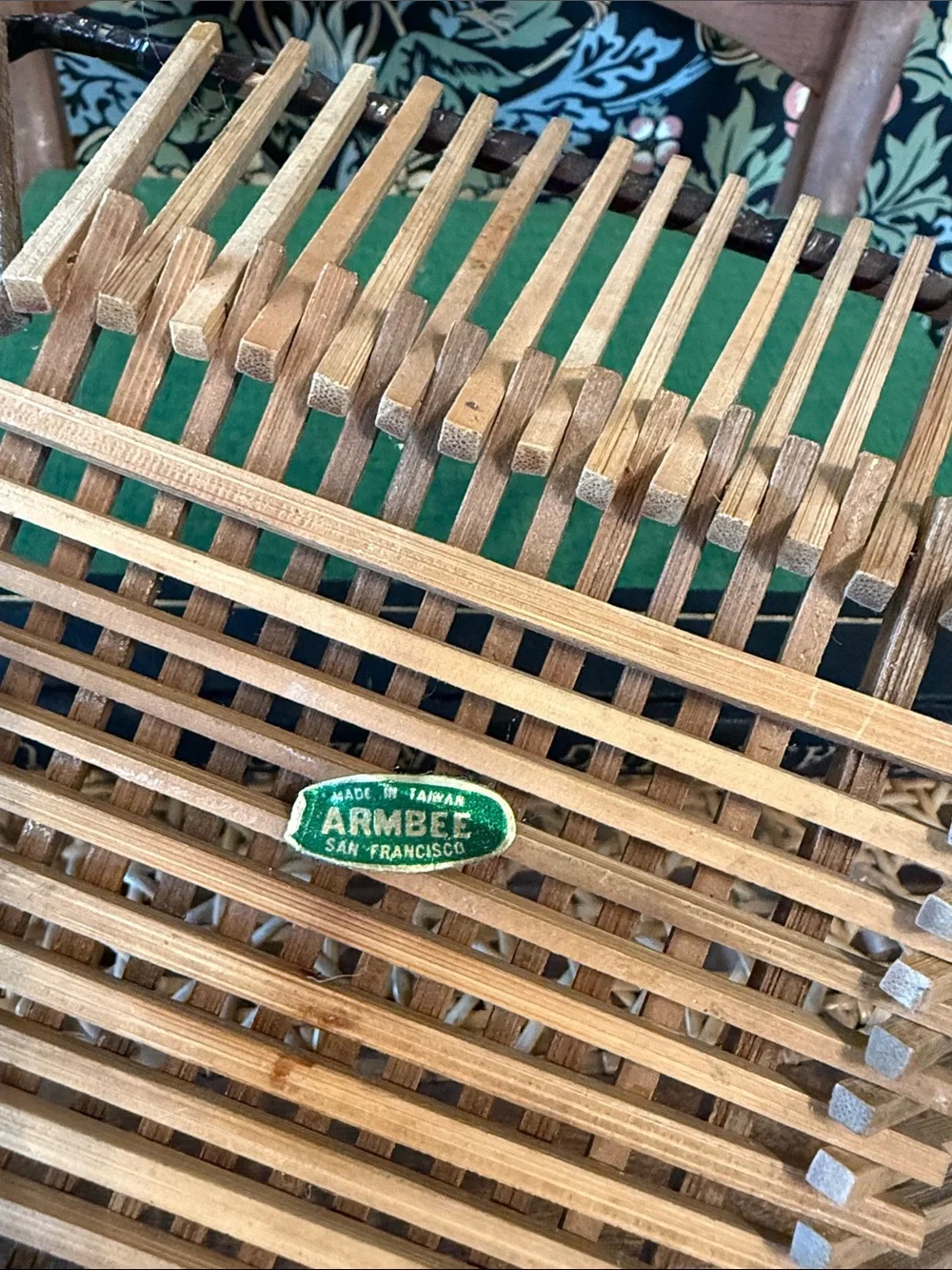 Vintage Armbee Mid Century Modern Bamboo Basket
